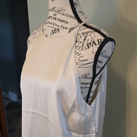 Elegant White Sleeveless Top - Picture 2 of 6